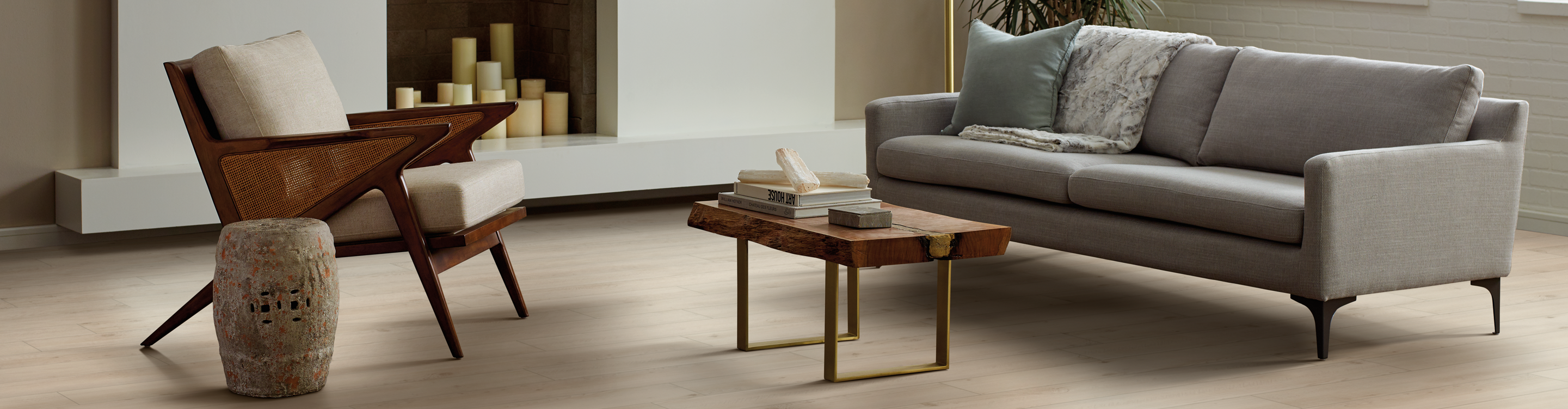 wood look vinyl flooring in living room