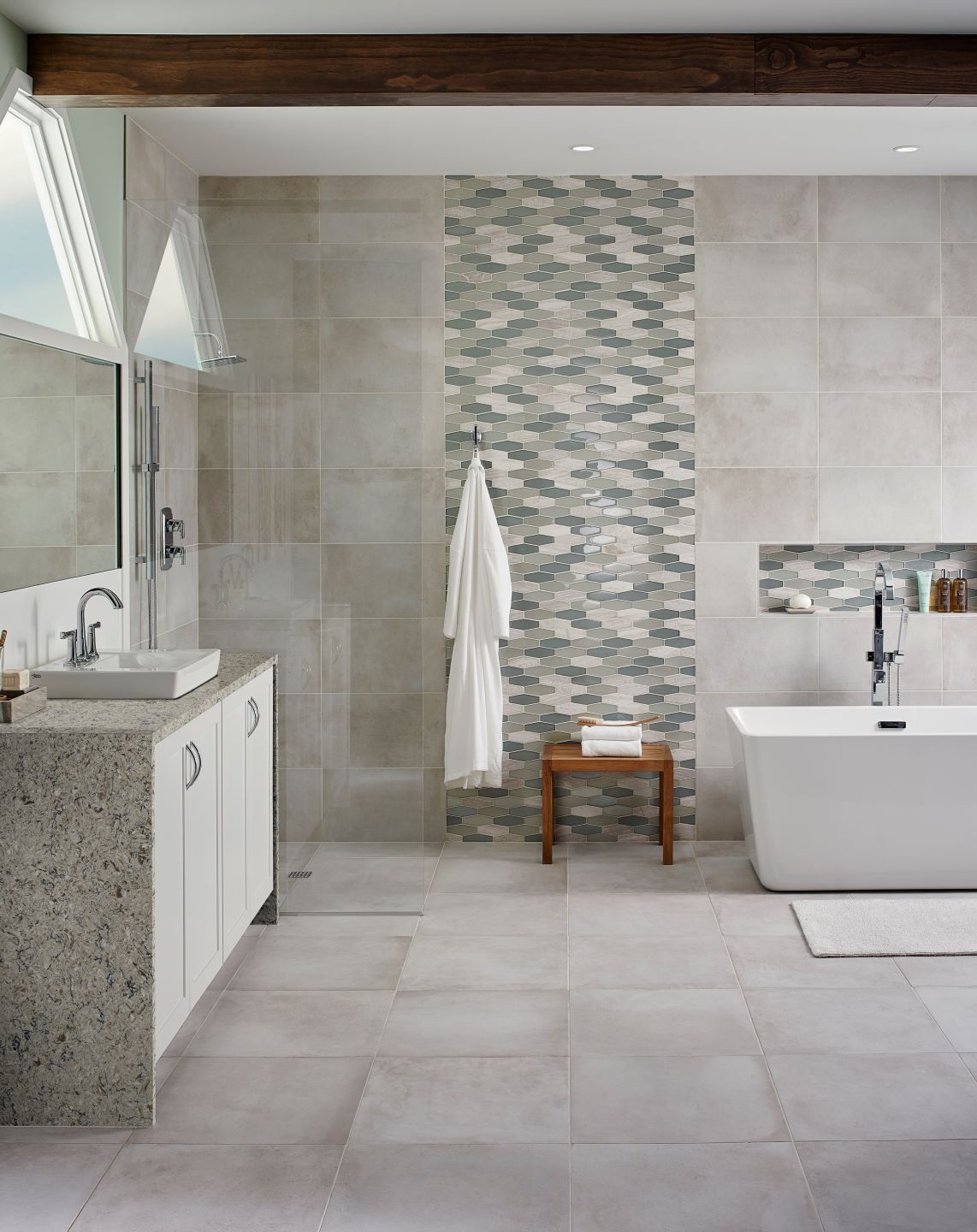 Installed tile flooring in home