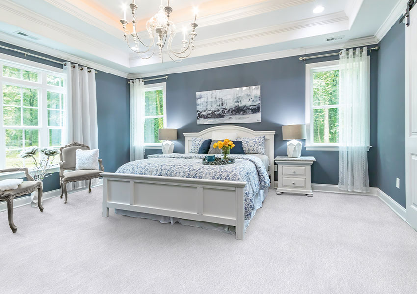 white carpet in bedroom